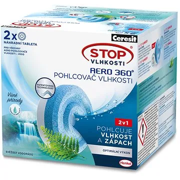 CERESIT STOP Vlhkosti AERO 360° Sviežosť vodopádov náhradné tablety 2× 450 g (9000101124682)