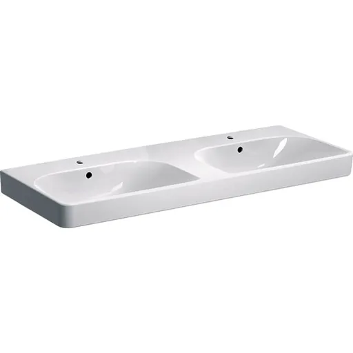 Geberit Smyle Square dvojumývadlo 120x48 cm dva otvory pre batériu 500.223.01.1