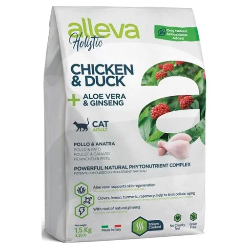 ALLEVA Holistic Adult Chicken&Duck granule pre mačky 1,5 kg