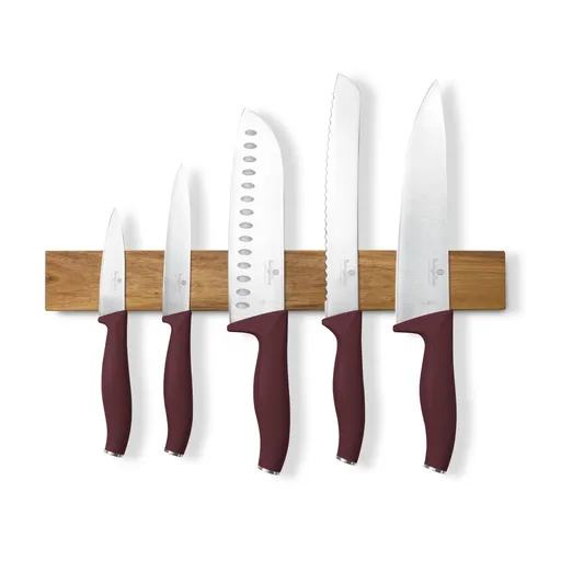 BerlingerHaus Súprava nožov s agátovým magnetickým držiakom Leonardo, 6 ks