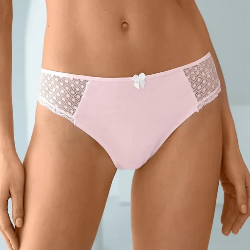 Súprava 4 midi nohavičiek Tropea zn. Confidence Lingerie® zo strečovej bavlny a čipky, jednofarebné