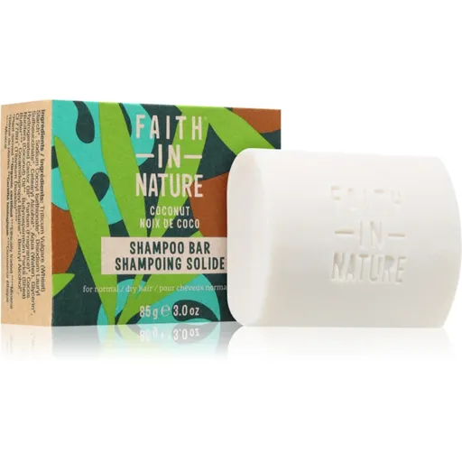 Faith In Nature Coconut & Shea Butter organický tuhý šampón dodávajúci hydratáciu a lesk 85 g