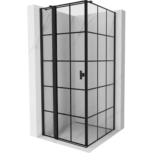 MEXEN/S - Mist T sprchovací kút dvere krídlové ľavá 120 x 120, čierna dekor, čierna 8A4T-120-120-70-77-L