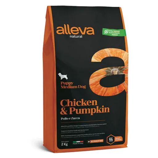 ALLEVA Natural Puppy Medium Chicken&Pumpkin granule pre šteňatá 2 kg