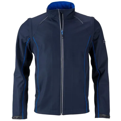 James & Nicholson (Daiber) Pánska softshellová bunda 2v1 JN1122 - Tmavomodrá / kráľovská modrá | 2XL