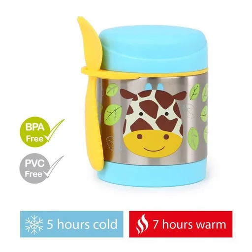 Skip Hop Zoo Termoska na jedlo s lyžičko/vidličkou Žirafa 0,325l,SKIP HOP Zoo Termoska na jedlo s lyžičko/vidličkou Žirafa 325 ml, 3r+