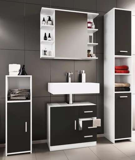 VCM 4dílná koupelnová sada Zalo III, černá