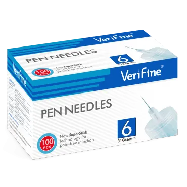 Ihly do inzulínového pera Verifine 6 mm x 31G, 100ks