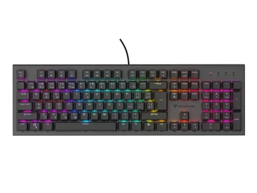 Genesis tichá herná klávesnica THOR 303/RGB/Outemu Peach Silent/Drôtová USB/SK-SK layout/Čierna