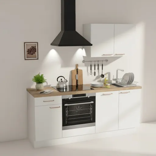 Kuchynská linka Naturel 195x60x91 cm pieskova prava