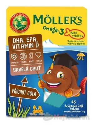 Möller’s - Omega 3 Želé rybičky, 45 želé tablet