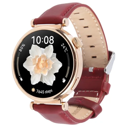 LEATHER Kožený remienok pre Garmin Lily 2 / Lily 2 Active bordový