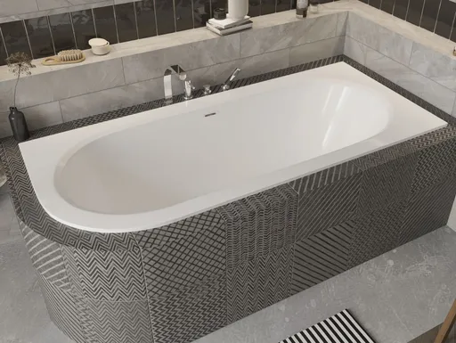 BESCO - Asymetrická vaňa AVITA SLIM+ - Nožičky k vani - S nožičkami, Rozmer vane - 160 × 75 cm, Spôsob prevedenia - Ľavé VANAVIT16SLIMLP+OLVPINOZ