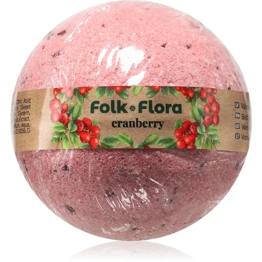 Folk & Flora Cranberry bomba do kúpeľa 130 g