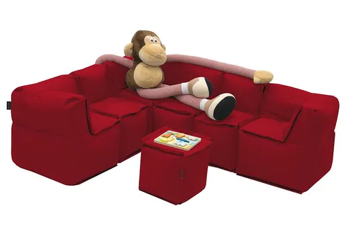 Textilná detská modulová zostava MODULTEX KIDS pre 6 osôb (červená)