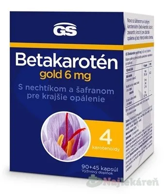 GS Betakarotén gold 6 mg cps s nechtíkom a šafranom 90+45 135 ks