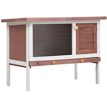 Shumee - Záhradná králikáreň, 1 poschodie, drevená hnedá, 90 × 45 × 65,5 cm (8719883737522)