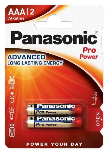 PANASONIC Alkalické batérie Pro Power LR03PPG/2BP AAA 1, 5V (Blister 2ks)