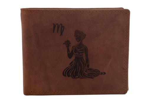 Pánska peňaženka MERCUCIO svetlohnedá vzor 35 znamenie panna 2911908