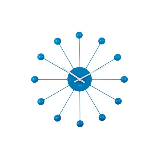 Karlsson 5977BB designové nástenné hodiny modrá, pr. 40 cm