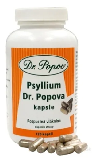 Dr.Popov Psyllium rozpustná vláknina 120 kapsúl