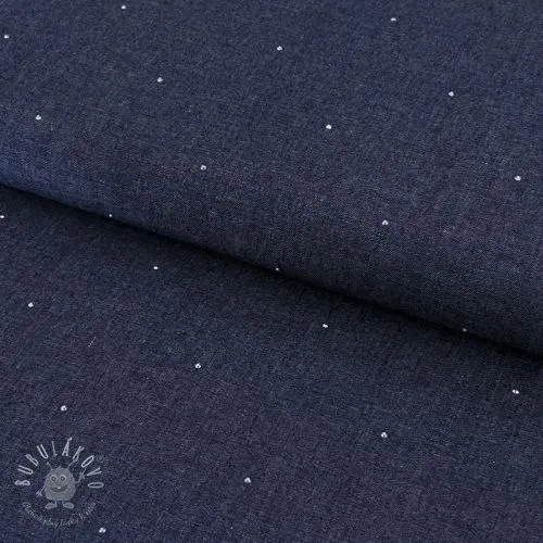 Bavlnená látka JEANS Studs dark blue