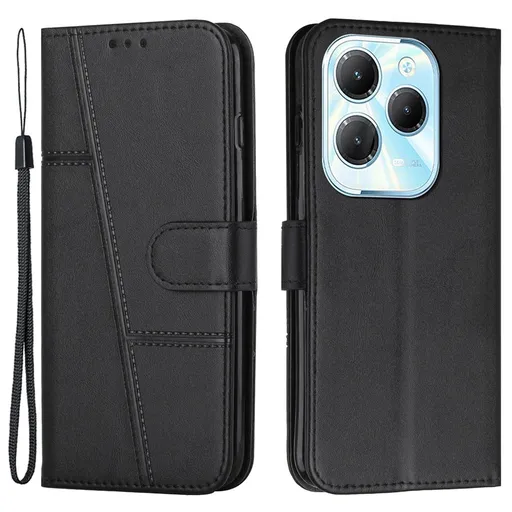 STITCHED Peňaženkový kryt pre Infinix Hot 40 / Hot 40 Pro čierny