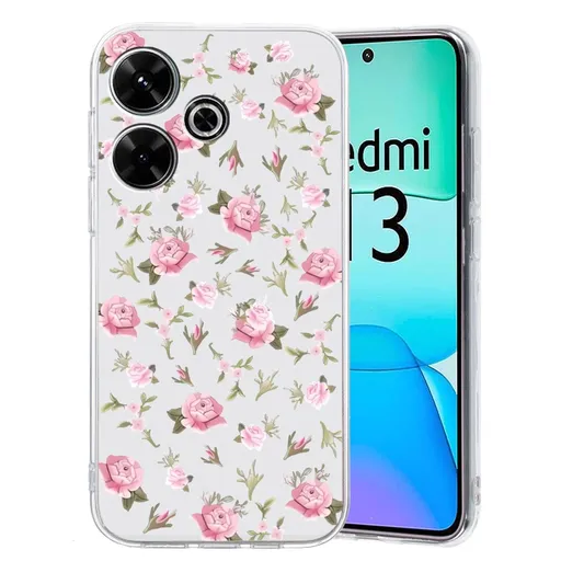 ART TPU Ochranný kryt pre Xiaomi Redmi 13 PINK FLORAL