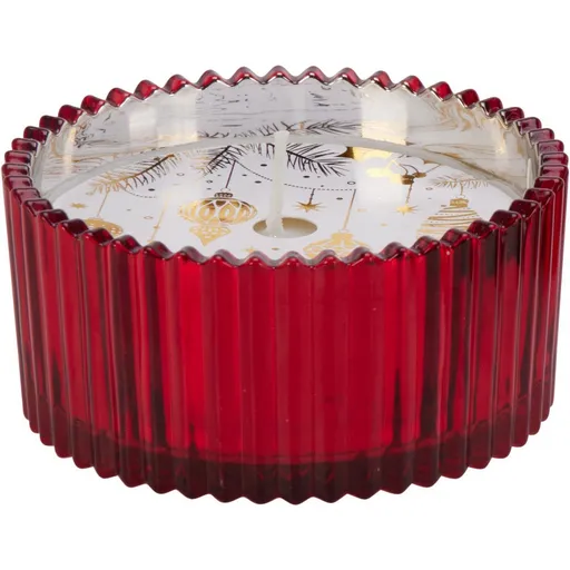 Vianočná sviečka v skle červená, 150 g, 10 x 5 cm