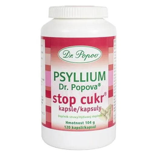 DR. POPOV Psyllium Stop cukor 120 kapsúl