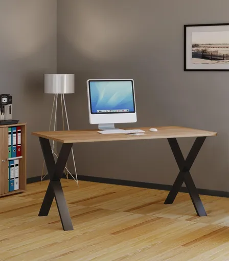 VCM Stůl Lona 110x50 X-nohy, dub sonoma