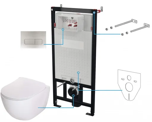 DEANTE - WC SET 200 toaletná sada, podomietková, 6v1 CDEF6ZPW