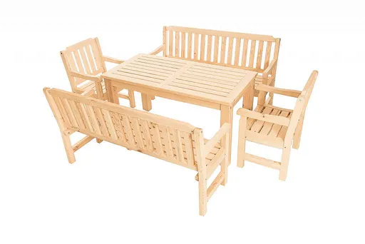 DEOKORK Masívne záhradná zostava z borovice LONDON 1+2+2 (32 mm) - rôzne dĺžky 200 cm