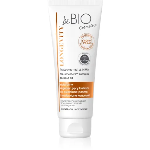 beBIO Longevity bezoplachová vlasová starostlivosť na rozstrapkané končeky vlasov 75 ml