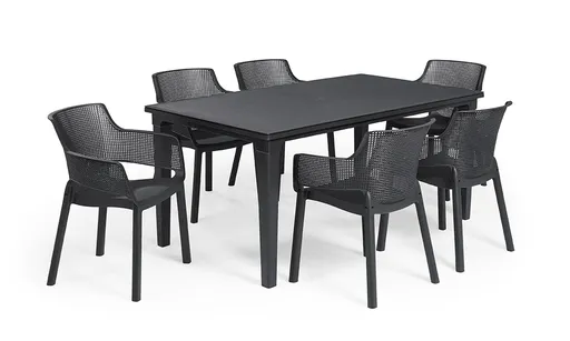 Elvisia Záhradný set CALLIE 6 + 1 | grafit/mierne poškodenie