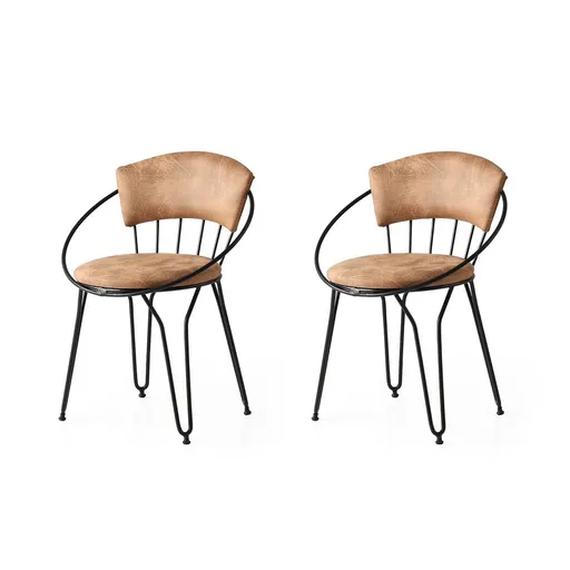 Súprava jedálenských stoličiek Istanbul Beige and Black, 2 ks