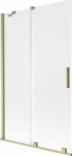 MEXEN/S - Velar dvojkrídlová posuvná vaňová zástena 110 x 150, dekor, zlatá kartáčovaná 896-110-000-31-55