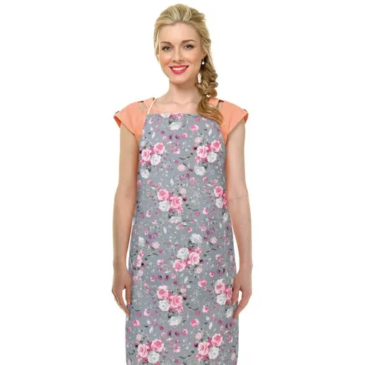 Bellatex Zástěra Adéla Kvety ruže ružová 67 x 84 cm