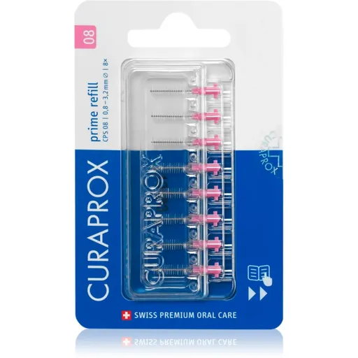 Curaprox Prime Refill náhradné medzizubné kefky v blistrovom balení CPS 08 0,8 - 3,2 mm 8 ks