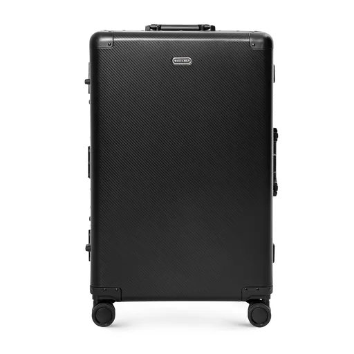 Stredný hliníkový kufor na kolieskach čierny 56-3H-102-10M