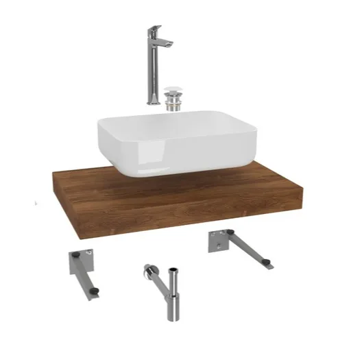 Hansgrohe Dolce kúpeľňová zostava siko s doskou pod umývadlo 80x8x50 cm dub charleston KSETDO8