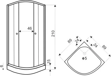 KERRA - Kabína sprchová Classic 90 čierna (s batériou) 5907548113337