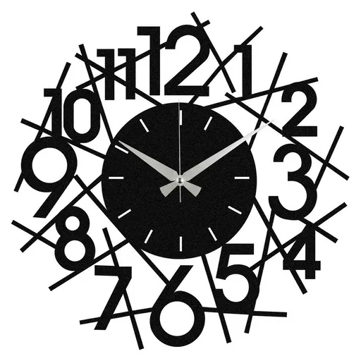 Nástenné hodiny Rasputin, Black, 48 x 48 cm