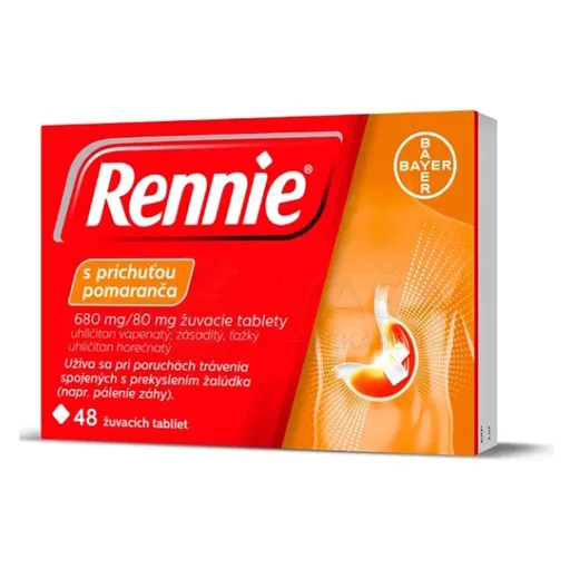 RENNIE S príchuťou pomaranča 680 mg/80 mg 48 tabliet