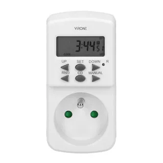 Zásuvka s elektronickým časovačom Mini 230V, 50Hz, max. 1800W, biela, Virone, časovač, 10 programov, 2P+Z