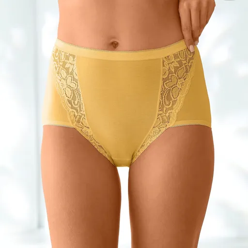 Súprava 3 super maxi nohavičiek z pružnej bavlny s čipkou