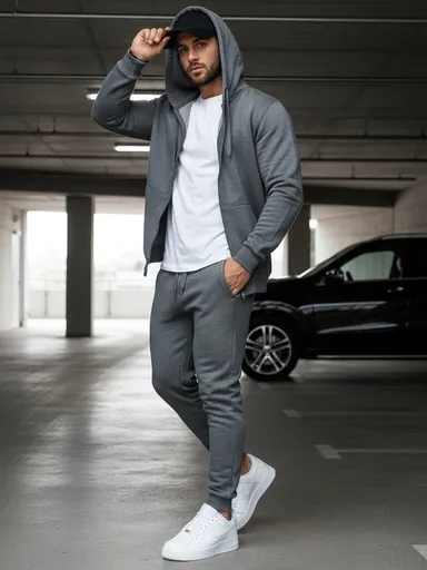 Pánske tmavo-sivé jogger tepláky UX2396