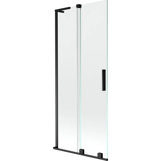 MEXEN/S - Velar L dvojkrídlová posuvná vaňová zástena 80 x 150, transparent, čierna 896-080-003-01-70