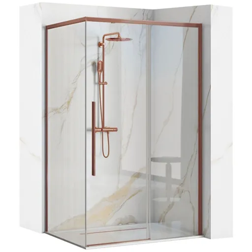 REA/S - Sprchovací kút SOLAR - Copper Brush 100x80 So sprchovou vaničkou Savoy KPL-96016