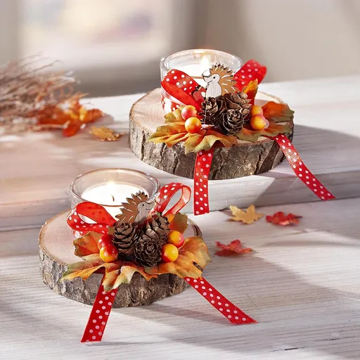 Weltbild Svícen na čajovou svíčku Dřevo, 2 ks